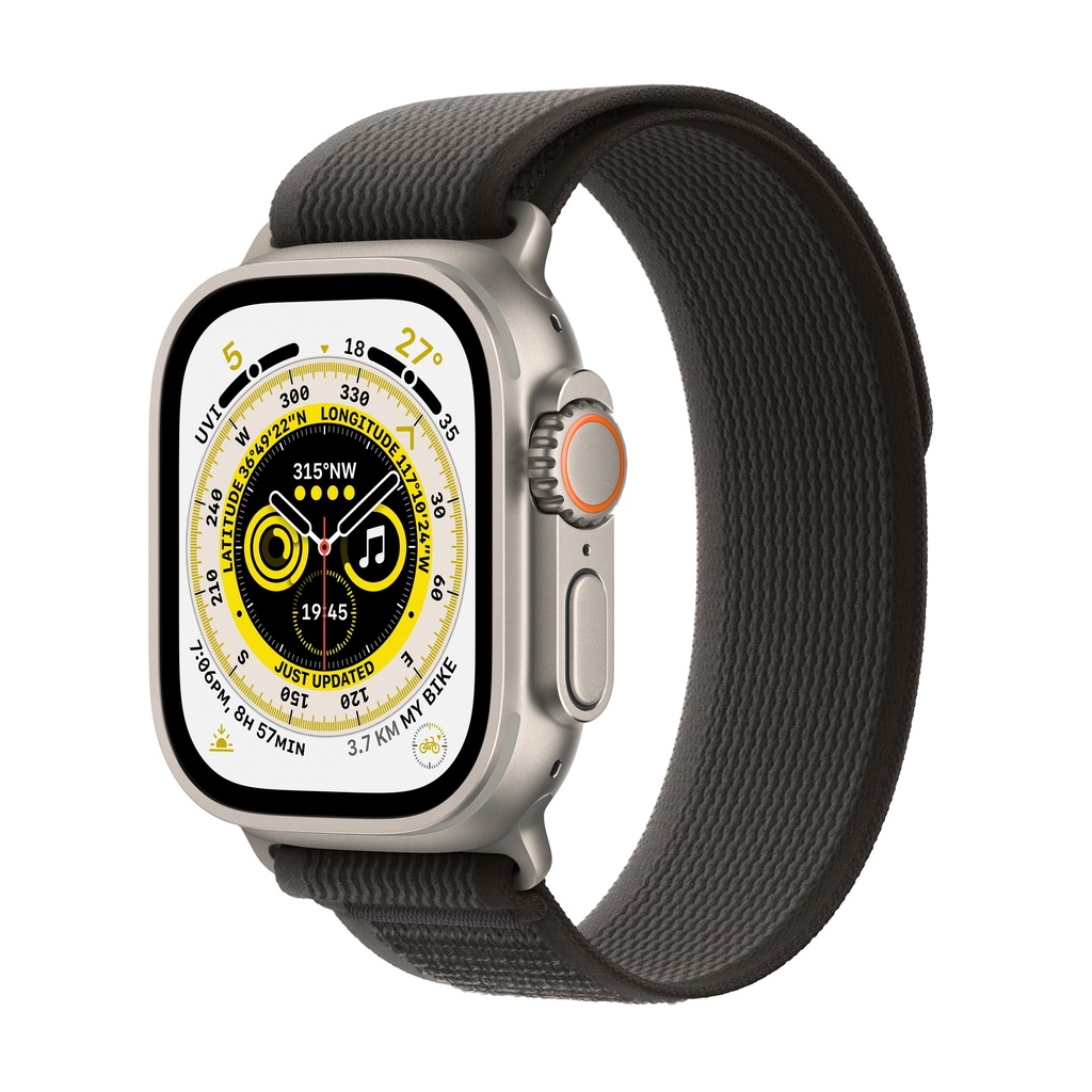 Apple Watch Ultra GPS + Cellular, 49mm Titanium Case with Black/Gray Trail Loop JumpPlus